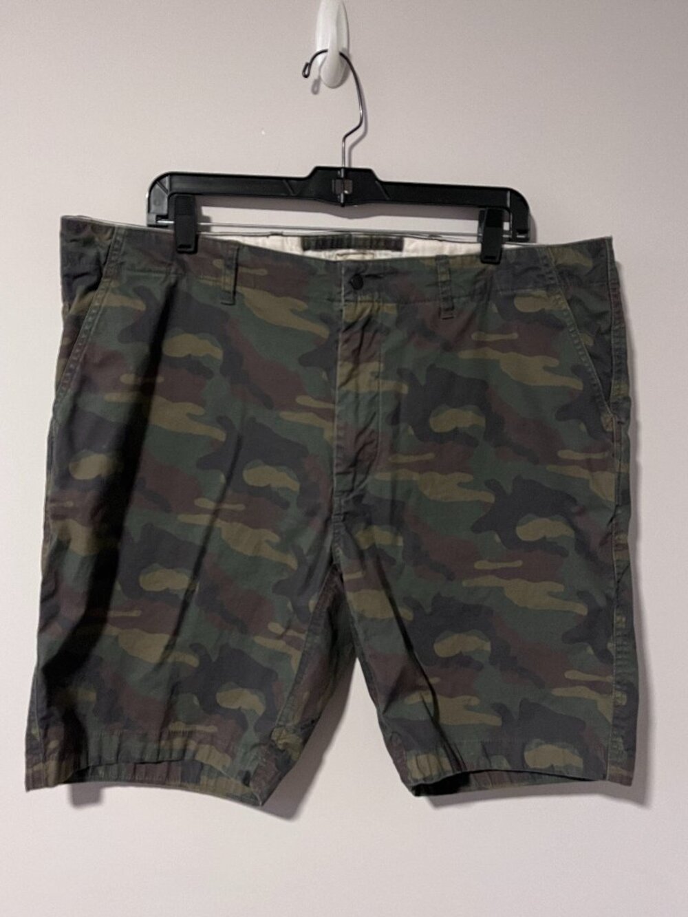 Relwen Flyweight Flex Shorts Men 38 Green Camo 9" Inseam Stretch Chino Gorpcore
